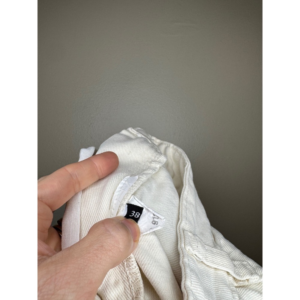 Shoulder White‎ Crab Embroidered Denim Shorts High Rise Size 38 - Picture 3 of 4